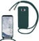 SLWYF Compatible with Samsung Galaxy S8 Crossbody Lanyard Case, Liquid Silicone Protective Phone Case with Strap Adjustable Neck Cord Necklace Soft Cover for Samsung Galaxy S8, Dark green