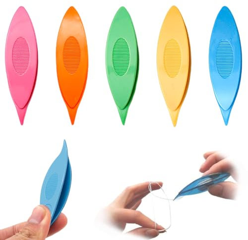 BEPSYOM 5 Stück Occhi Schiffchen Kunststoff für Hand Spitze Herstellung Kunst Werkzeug Pullover-Strickwerkzeuge, Handstrick-Shuttle-Nadel(Mischfarbe)