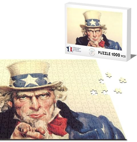 Classic Jigsaw Puzzle 1000 Pieces Uncle Sam US Army United States Vietnam War 70s Vintage