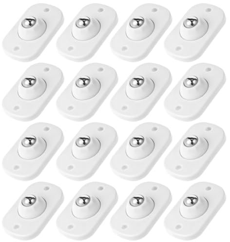 Giantree 16Pcs Self Adhesive Caster Wheels, 360° Swivel Mini Appliance Rollers, Appliance Wheels Rollers for Appliances Countertop, Universal Wheel for Trash Can, Storage Box, Small Furniture(White)