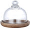 Beurrier en verre avec couvercle, plateau à gâteau au beurre et au fromage transparent, plateau de présentation de gâteaux en bois rond pour dessert, bonbons, plateau de service (transparent)