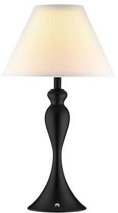 O'Bright Ember Cordless Table Lamp – Rechargeable, Touch Dimmable, Battery Operated, E26 LED Bulb, Type-C Fast Charging, Portable Lamp for Bedroom, Living Room, Office, Black