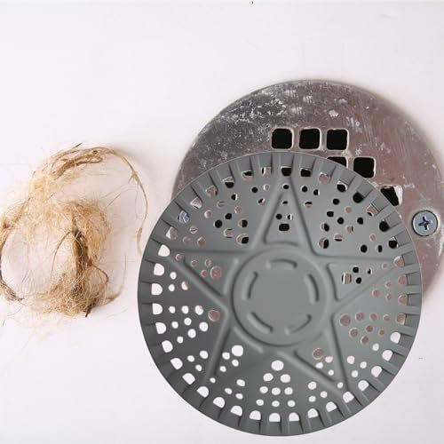 Hair Catcher for Shower Drain, iAnomla Silicone Sink Strainer Protector Shower Drain Cover Hair Stopper Trap Sink Filter for Bathroom Bathtub Kitchen Sink, Grey