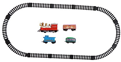 YARNOW Train Électrique De Noël pour Garçon Fille Ensemble Train Voitures Colorées Une Valise Plastique Jeu Éducatif pour Développer Coordination