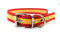 Collar para Perro con Diseño Bandera España, Nylon, 30 cm x 2 cm, Rojo y Amarillo