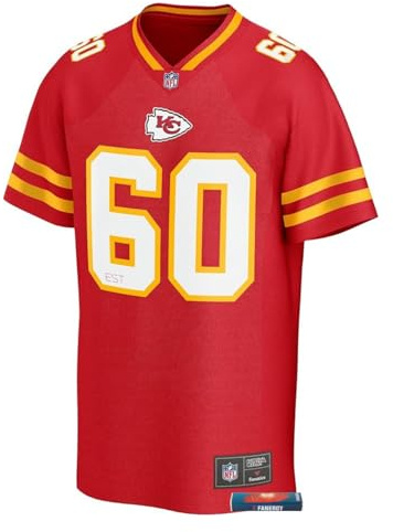 Kansas City Chiefs Trikot – Offizieller NFL Fanartikel – Beiges Jersey mit Chiefs-Logo & #60 – atmungsaktives & bequemes Material