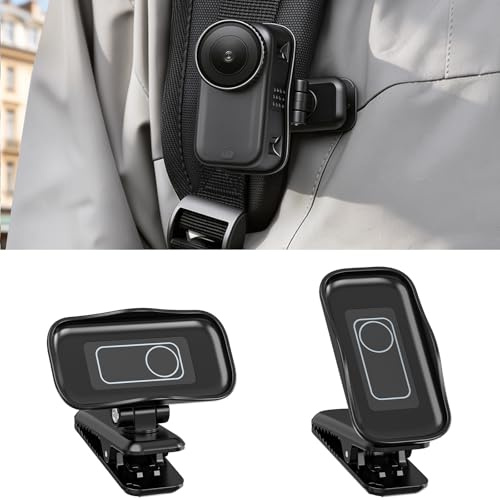 AMAZEAR Backpack Clip Mount for DJI Osmo Nano, 360° Adjustable Hat Clip Holder with Strong Grip, Quick Magnetic Connection, Lightweight Camera Mount for Vlogging, Travel, Outdoor Shooting, Black