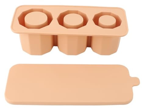DGLDCSHUAI Tumbler Ice Mold Easy Fill Silicone 3 Cavity Hollow Cylinder Ice Ring for Whiskey Cold Drink (Bernstein)