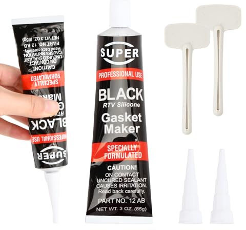 xianynow Sigillante per Motore Auto 2x85g con 2 Estrusori, Silicone Nero Alte Temperature, Resistente all'Olio e alle Perdite, Pasta Sigillante per Guarnizioni Motore e Scarico