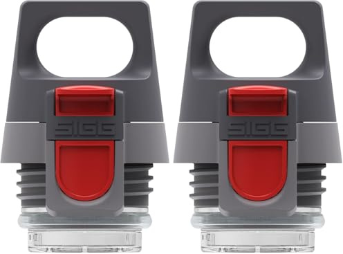 Sigg Hot & Cold ONE Top Grey (0.3 & 0.5 L), Ersatzteil Thermosflasche, einhändig bedienbarer & auslaufsicherer Verschluss (Packung mit 2)