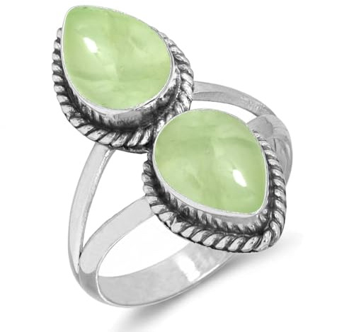Rosenquarz, Tigerauge, Labradorit, Perle Birnenförmig Handgemachter Ring 925 Sterling Silber überzogen Boho Natur Edelstein Schmuck Für Damen