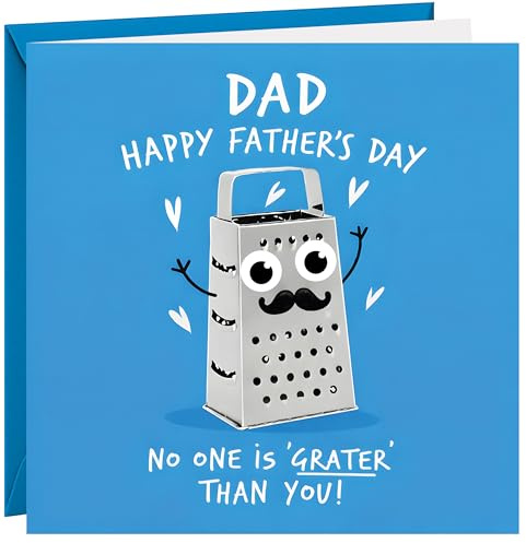 Fathers Day Card For Dad With 3D Googly Eyes Funny Pun Joke 350gsm Father's Day Cards From Son or Daughter