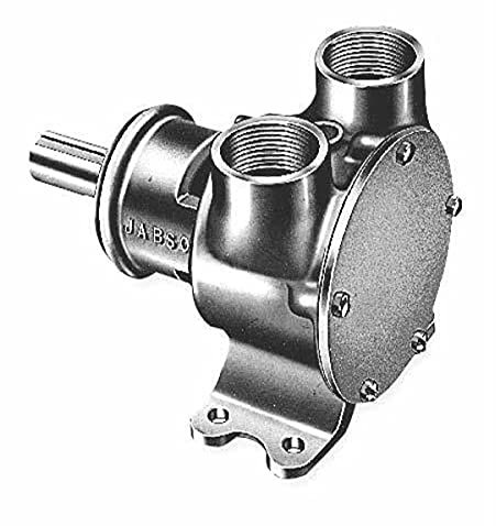 Jabsco 7420-1001 Marine Pulley Driven Flexible Impeller Pedestal Mount Pump (62-GPM, Neoprene Impeller, Full Cam, Mechanical Seal, 1.25 NPT Vertical Port, Short Shaft for Caterpillar Engines),Bronze