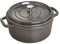 STAUB Gusseisen Bräter/Cocotte, Rund 24 cm, 3,8 L, Aromaregen Funktion für optimale Befeuchtung, Für alle Herdarten inkl. Induktion & Backofen, Graphitgrau