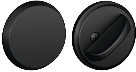 SCHLAGE B81622 Pêne dormant unilatéral sans clé avec garniture standard, sécurité résidentielle la plus élevée, noir mat, tour de pouce unique