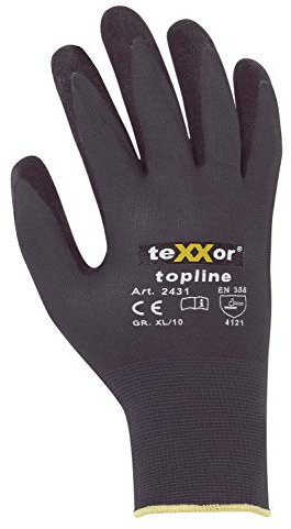 teXXor Nylon-Strickhandschuhe mit Nitrilbeschichtung, Größe 10, 12 Paar