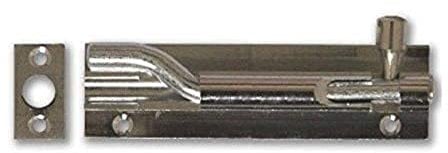 Merriway BH01406 75mm (3 inch) Polished Chrome Cranked Necked Surface Door Bolt