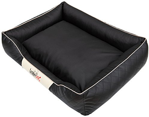 DOGGY Hobbydog R2CEPCZA2 Hundebett/Sofa/Korb Cesar Perfect Kunstleder, Kodura, schwarz, Größe R2, 84 x 65 x 23 cm