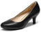DREAM PAIRS Womens Slip On Low Kitten Heels Round Toe Pump Court Shoes Luvly Black Nubuck Size 8.5 US/ 6.5 UK