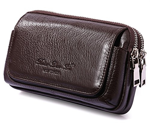 Xieben Sac de Taille en Cuir Vertical Porte-Monnaie Cigarette Hanche Ceintures Boucles de Téléphone Portable Sac Banane Multi-usages Voyage