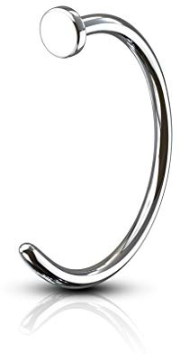 Paula & Fritz® Nose Hoop Ring Nasen-Piercing Nasenpiercing-s Nose für Nasenfluegel als Nasenschmuck Nasenstecker Nostril auch für Augenbraue, Lippe Edelstahl 316L Silber Dicke: 0.8mm, Länge: 6mm