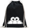 Kiwistar - Turnbeutel - schwarz - Elmo - Halber Elmo - Ernie - Bert - Fun Rucksack Sport Beutel Gymsack Baumwolle mit Ziehgurt