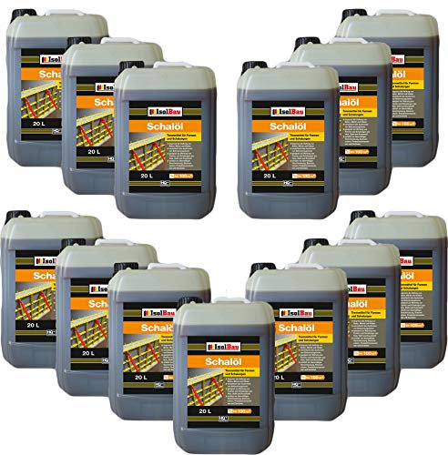 Isolbau Schalöl Professional - 13x 20 Liter Trennmittel für Formen & Schalungen - Beton-Trennmittel, begrenzt die Haftung von Beton, Mörtel & Kleber