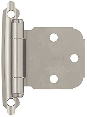 Amerock BPR7629G10 | Face Frame Cabinet Hinge | Variable Overlay Self Closing Face Mount | Satin Nickel | Kitchen Cabinet Door Hinge | 1 Pair/Pack | Functional Hardware