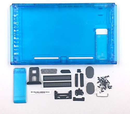 Carcasa rígida para Nintendo Switch NS, carcasa frontal y trasera con botones (azul transparente)