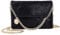 MZBoutiques Damen Casual Handtasche PU Leder Schulter Messenger Bag Kette Tasche Hand Mode Brieftasche Handtasche (Schwarze Goldkette)