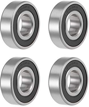 sourcing map 6203-2RS Rillenkugellager Z2 17mm x 40mm x 12mm Doppelt abgedichtet Kohlenstoffstahl 4 Stück