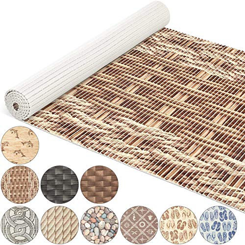 ANRO Weichschaummatte Badematte Bad Dusche WC Vorleger Teppich Antirutsch Badläufer Flechtmuster 120x65cm
