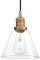 Phansthy Industrial Vintage Pendant Light Funnel Clear Glass Lamp Shade Hanging Light Decorative Lighting Retro Ceiling Light for Living Room Hallway Kitchen Dining Room E27 (Antique Brass)