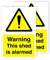 Pack of 2 Shed Alarm Sign (100 x 150 mm) Waterproof Stickers Shed Alarmed Sign Self Adhesive