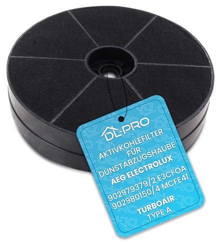 DL-pro Aktivkohlefilter für AEG Electrolux 9029793792 E3CFOA 9029801504 MCFE41 Turboair Type A Kohlefilter Filter Geruchsfilter für Dunstabzugshaube Abzugshaube Dunstabzug Dunsthaube