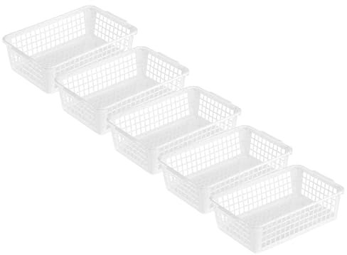 MiraHome Aufbewahrungskorb 25x16x7cm 1,8L 5er Set – Allzweckkorb aus robustem Plastik (BPA-frei) – Aufbewahrungsbox für Küche & Bad – Perfekter Korb für Aufbewahrung – Granit