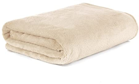 HOMLA Rote Coperta in Pile Soffice e Calda - Per Divano e Letto - Coperta Coccolosa - Coperta da Soggiorno - Facile da Pulire - 150 x 200 cm - Beige