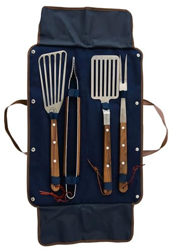 Lamson Premier Deluxe Grillset, 51 cm, Walnussholz, 4-teilig