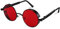 FEISEDY Retro Steampunk Sonnenbrille Rund mit Metallrahmen Vintage Brille für Herren Damen UV400 Schutz B1857