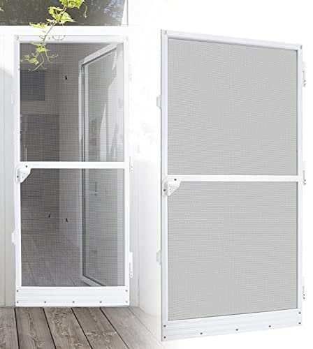 YRHome Moustiquaire pour porte jusqu'à maximum 120 x 240 cm, avec cadre en aluminium, kit à monter soi-même, avec tissu en fibre de verre