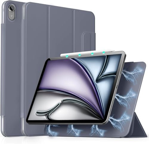 aoub Hülle für iPad Air 11 Zoll 2025 M3/2024 M2 7./ 6. Generation, Hülle für iPad Air 5./ 4. Generation 2022/2020 10,9 Zoll Schutzhülle, Magnetic Case, Unterstützt Pencil Pro/ 2. Gen, Violett