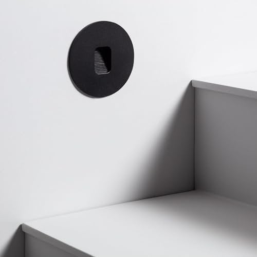 LEDKIA LIGHTING LED-Wandeinbauleuchte Aussen 2W Rund Schwarz Grasset 2700K Warmweiß