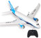 KXKLGWHN Drone d'avion de ligne télécommandé de simulation d'avion RC, avion de planeur électrique 2.4G avec lumières LED, grand avion à voilure fixe de 55 cm d'envergure, pour cadeau de jouet pour en