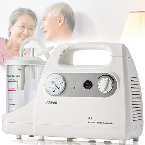 SPLAWN Elektrisches Sputum-Absauggerät,Sputum-Rohr-Absauggerät Für Zu Hause,Tragbare Automatische Absaugpumpe,Schleim-Absaugpumpe Mit 1000-CC Absaugkanister
