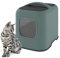 Ligo Lettiera Gatto chiusa Lettiera per Gatti con Filtro e Paletta contenitore sabbia igienico per gatto (VERDE, OLIMPIA)