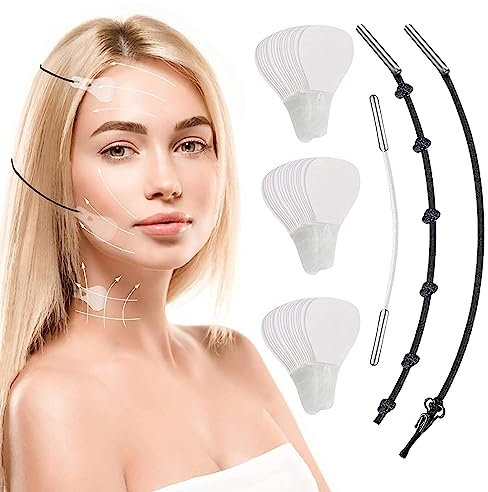 60 Stück Face Lift Tape Lift Gesicht Aufkleber Unsichtbare Aufzug Gesicht Aufkleber Gesicht Lift Band Unsichtbare Dünne Gesicht Aufkleber V-Form Gesicht Make-up Gesicht Lift Werkzeuge Für Gesicht