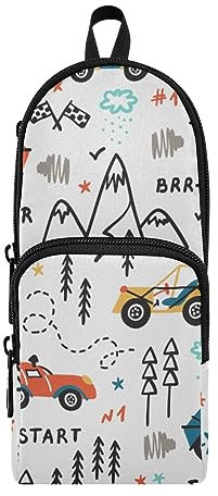 ISAOA Cars Große Federmappen, Stiftehalter, Schreibwaren-Organizer für Schule, Kinder, Teenager, Mädchen, Jungen, #9, Einheitsgröße, Schulranzen-Set
