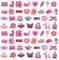 SKHAOVS 74 Pièces Décorations de chaussures roses Girly, Ornements Chaussures Roses, Ornements Chaussures PVC accessoires de bricolage personnalisés,pour filles et femmes (74 pièces)