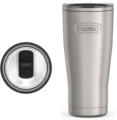 THERMOS ICON SERIES, Stainless Steel Cold Tumbler with Slide Lock, 24 Ounce, Matte Stainless Steel