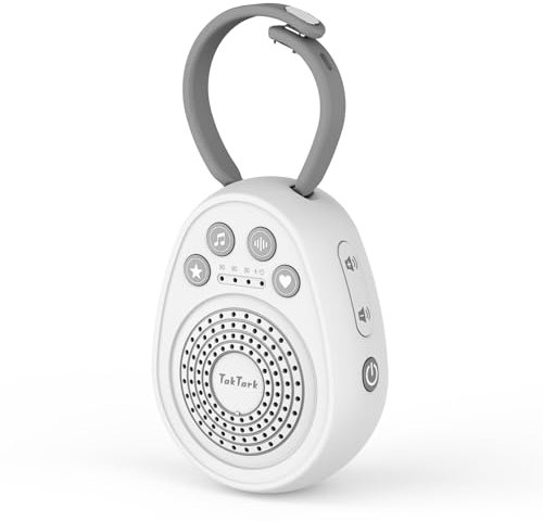 TakTark Maquina Ruido Blanco Bebe Portátil, White Noise Machine Baby de 20 Sonidos Relajantes, Temporizador, Recargable por USB para Bebé Niño o Adulto, 16 Volumen Ajustable, Ayuda para dormir